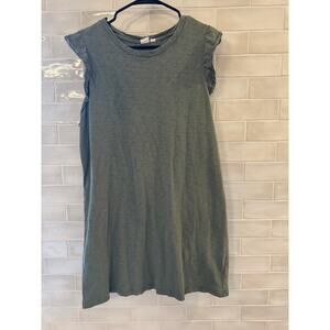 Gap Olive Green T-Shirt Dress Size Large Petite | Cap Sleeves | Cotton Blend